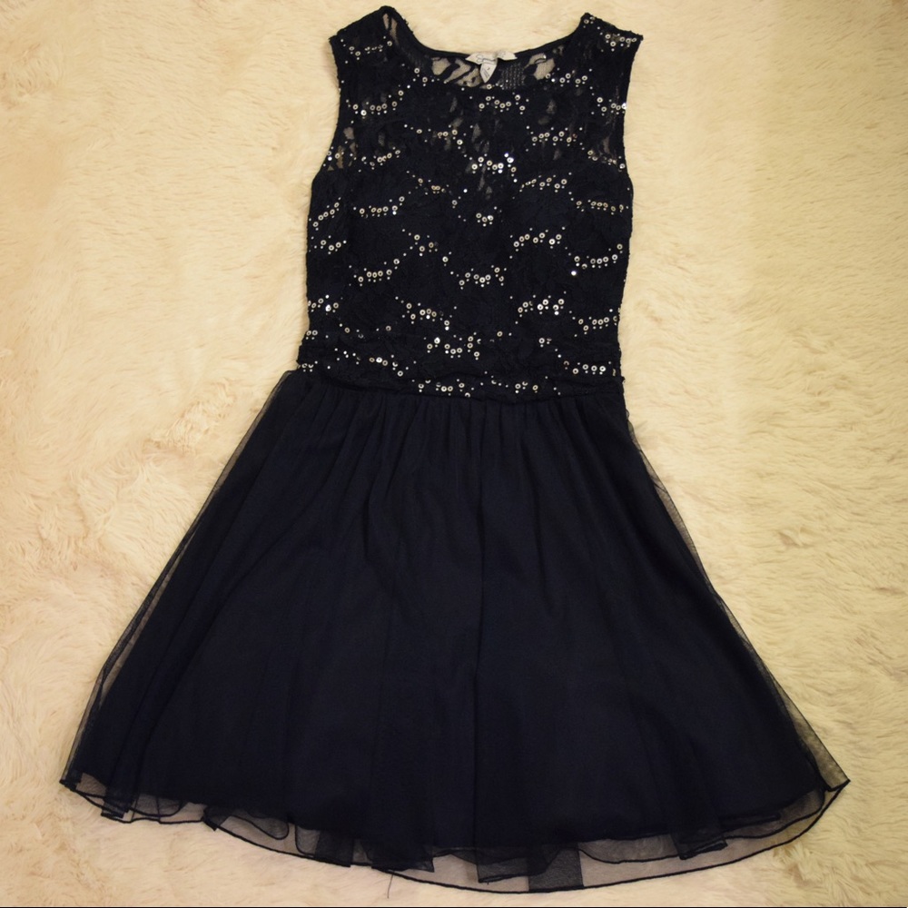 Navy Blue Sequin Dress